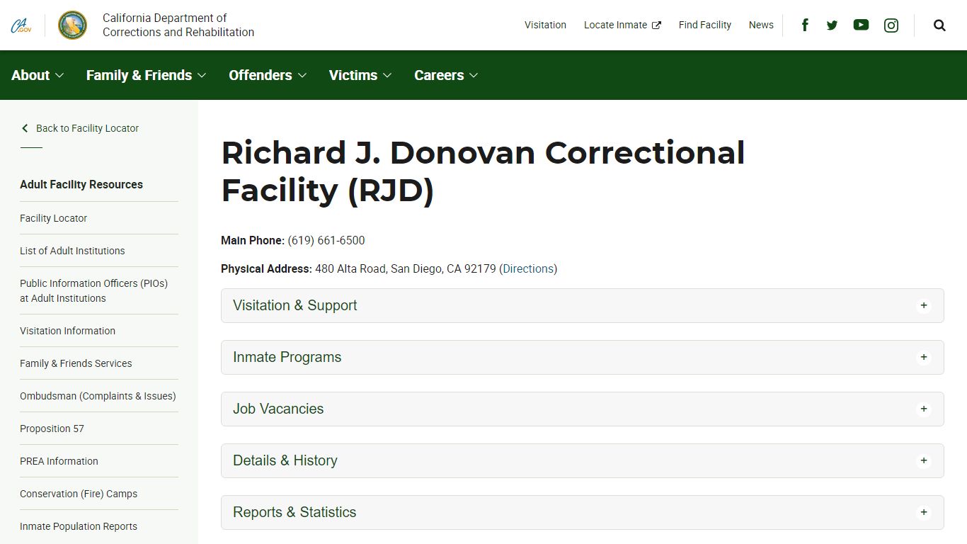 Richard J. Donovan Correctional Facility (RJD ...